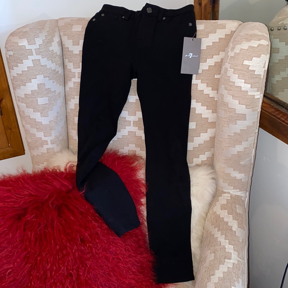7 for all mankind Girls Sz 12 Black Skinny Jeans